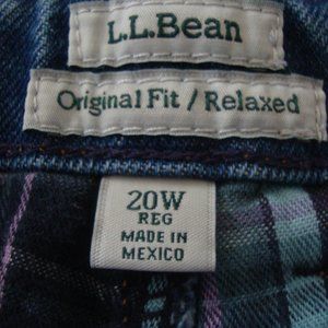 L.L.Bean Lined 20W Original Fit/Relaxed Jeans